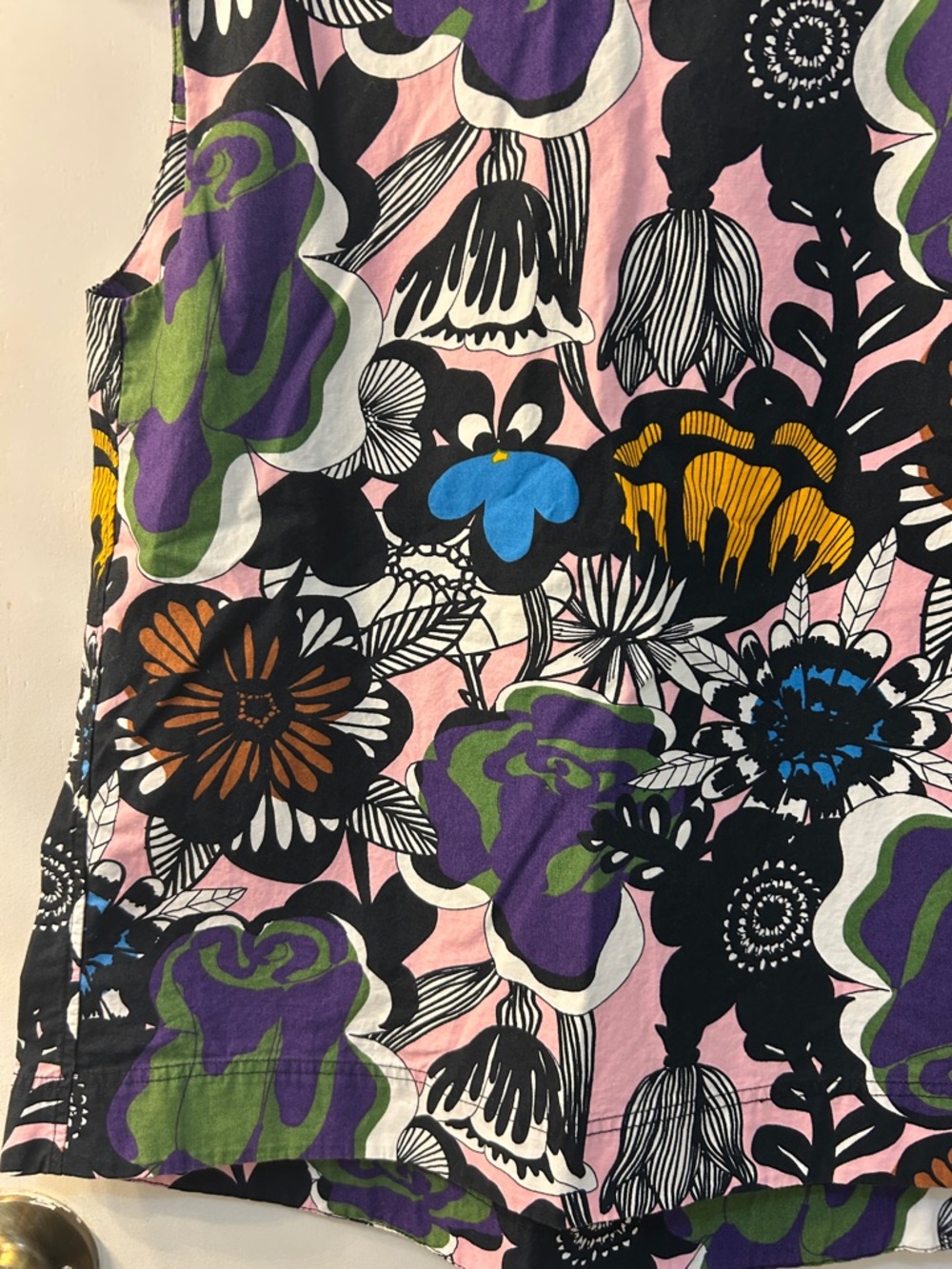 Marimekko x Uniqlo Multicolor Floral Cotton Sleeveless Tank Top Blouse Womens XS - Picture 5 of 9